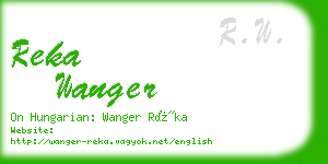 reka wanger business card